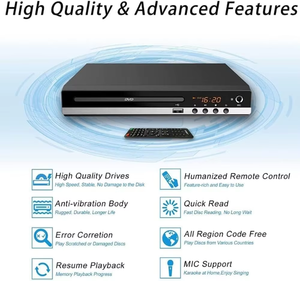 Lettore VCD in Plastica 1080P Multiregione con Ingresso USB e Uscita AV <span class=keywords><strong>per</strong></span> <span class=keywords><strong>TV</strong></span> Domestiche, Compatibile con <span class=keywords><strong>Lettori</strong></span> e Registratori CD - Product Image 4