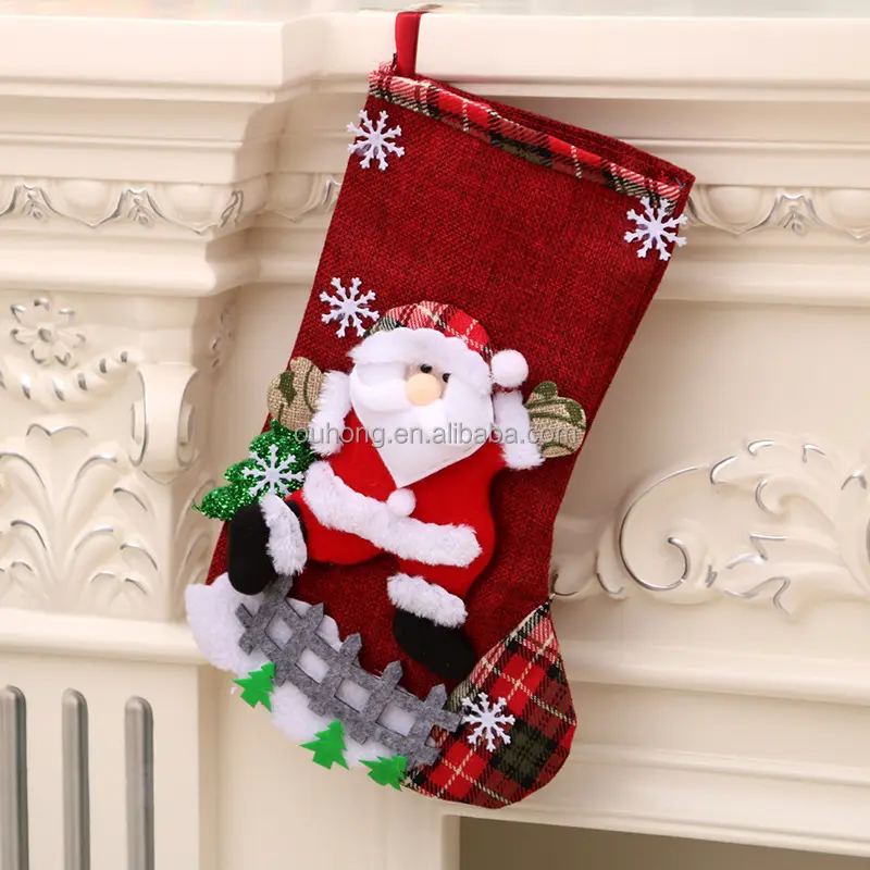 Nuovo babbo natale Socking calze natalizie con ciondolo albero di natale