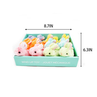 Promotion fête de pâques faveur en peluche Animal jouets à remonter arc-en-ciel drôle lapin jouets à remonter
