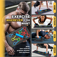 Planche de pompes pliable multifonctionnelle 15-en-1 en métal avec système de codage couleur pour équipement de gym à domicile portable