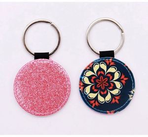 Sublimation Keychain Blanks Heat Round Rectangle Charms <b>Keyring</b> Sublimation Blank Personalize Custom DIY Leather Photo Key Chain - Product Image 4