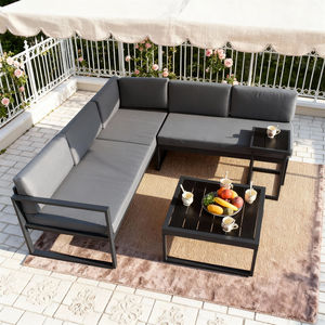Ensemble de canapé d'angle chic avec table, sur mesure, couleur au choix, design intemporel, résistant aux intempéries, pour la détente en extérieur - Product Image 2