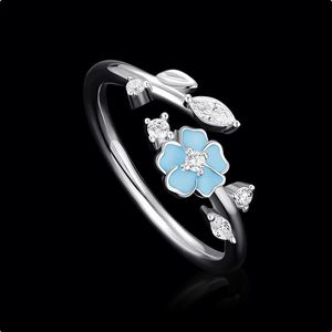 Anillo de Pareja con Flor Luminosa Plateada, Regalo de San Valentín, Ajustable, Brillante en la Oscuridad, para Hombre y Mujer - Product Image 4