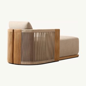 كرسي حديث وفاخر من الخشب لحمام السباحة في الهواء الطلق كرسي شمسي محمول للحدائق وأثاث الفناء - Product Image 4