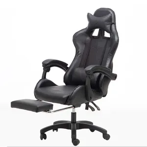 Lüks uzanmış pu deri döner ergonomik yarış bilgisayar gamer için oyun sandalyesi sevimli pembe mor ergonomik oyun sandalyesi