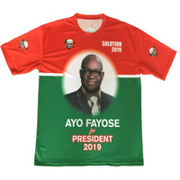 T-shirt électoral tricoté en polyester 100% personnalisé en gros campagne présidentielle publicité culture porter