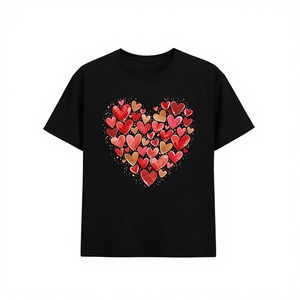 T-Shirt Unisex per San Valentino, 100% Cotone Jersey, Girocollo, Vestibilità Regolare, Stampa Cuore, Casual Primavera Estate, Stampa Digitale 220g - Product Image 1