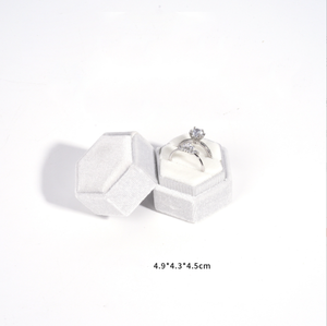 Hot-selling Cross-border Velvet <b>Ring</b> <b>Box</b> Jewelry <b>Box</b> Double-layer Hexagonal <b>Box</b> Jewelry Packaging <b>Box</b> Wholesale High-end - Product Image 4