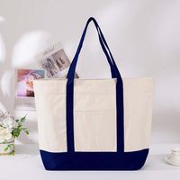 Sac fourre-tout en toile pliable personnalisable à succès avec fermeture éclair, longue poignée, motif et logo personnalisés pour étudiants, shopping et cadeaux