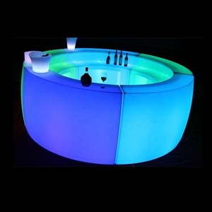 طقم بار بلاستيكي حديث مستعمل مع إضاءة LED متغيرة بـ16 لونًا مقاوم للماء IP65 أثاث كاونتر بار خارجي - Product Image 1