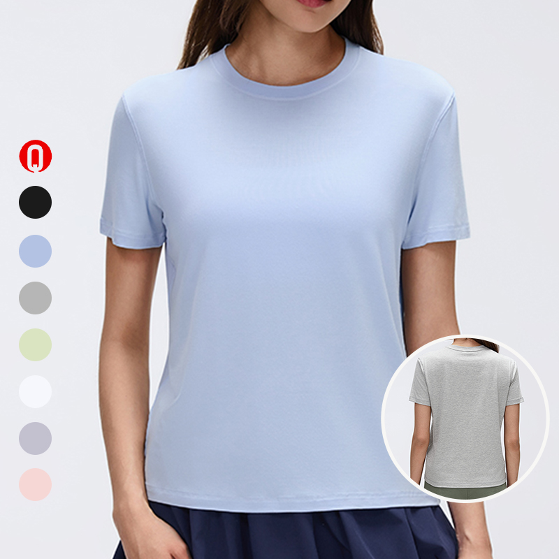 Summer Breathable Women Short Sleeve Sports Top Loose-fit Pilates Running Quick-dry Fitness Workout Crew Neck Sports T-shirts