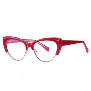 VisualMate Factory, venta al por mayor, Ojo de Gato irrompible/Browline TR90 + METAL, antiluz azul, monturas de gafas para mujeres para adultos - Product Image 1