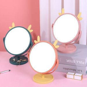 Portable Personalized Cute Small <b>Plastic</b> Desktop Storage Elegant Makeup Cosmetic <b>Mirror</b> for Student - Product Image 3