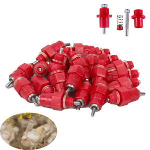 Nouveaux abreuvoirs automatiques pour poulets, tétines rouges, abreuvoirs en acier inoxydable et en plastique pour l'élevage de volailles et des animaux - Product Image 1