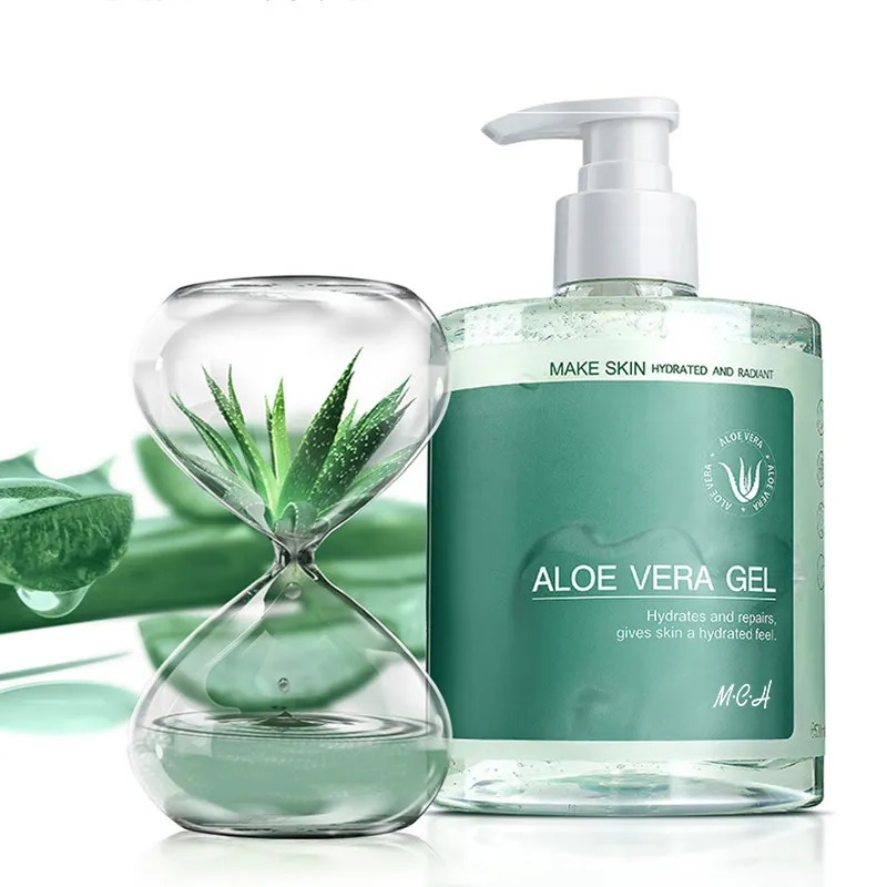 Özel Logo cilt aydınlatıcı pürüzsüzleştirici jel Aloe Vera yüz kremi organik % 99% saf Aloe Vera jel yüz bakımı için