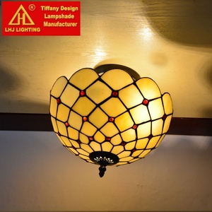 Lámpara de Techo Estilo Tiffany LongHuiJing, Lámparas Hechas a Mano, Pantalla de Vidrio Emplomado - Product Image 2
