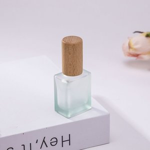 Chinese-style <b>10ml</b> Perfume <b>Bottle</b> Beech Wooden Lid Roller Sealing Frost Surface Shape-Portable Empty Clear Glass <b>Bottle</b> - Product Image 3
