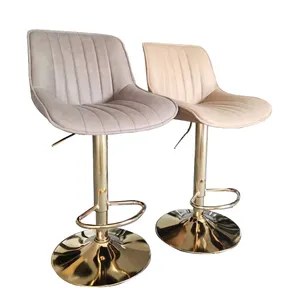 Anji WEIHAO Golden Base Pu Leather Bar Stools Chairs For Kitchen