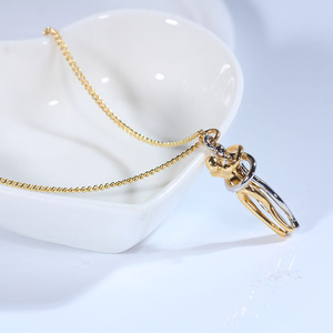 Carino punk personalità moderna coppia abbraccio collana gioielli amore ciondolo collana colorato regalo di san valentino - Product Image 5