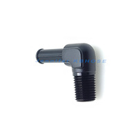 Paduan aluminium 90 derajat laki-laki 1/8 "5/16" 1/2 "3/8" 1/4 "NPT ke 3/8 selang Barb Adaptor fitting Adaptor pemipaan