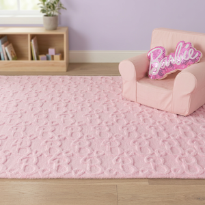 Alfombra de Pelo Largo Antideslizante Ecológica Hecha a Mano, Color Rosa Pálido Sólido, Estilo Moderno, para Sala de Estar o Cuarto de Niños, de Algodón - Product Image 5