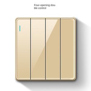 Interrupteurs et prises électriques de plaque de verre acrylique de luxe d'or moderne de norme BRITANNIQUE pour la maison - Product Image 5