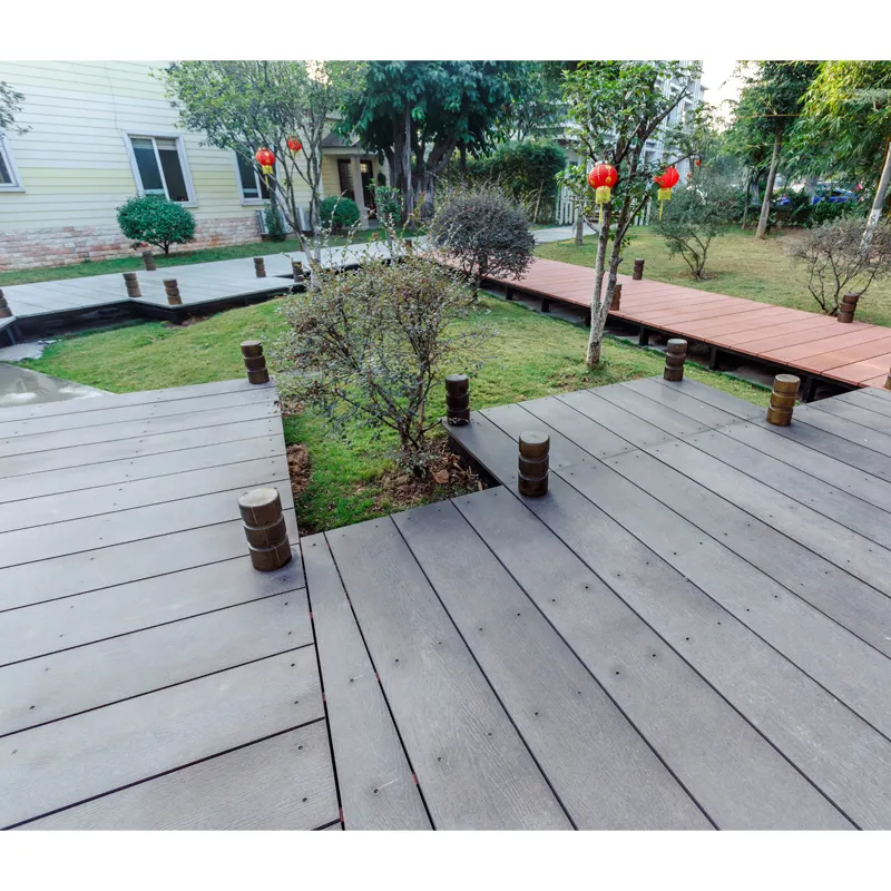 Weather Resistence Wood Grain Cement Outdoor Flooring Composite Decking
