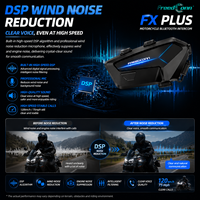 Casque de moto FreedConn FX PLUS avec interphone pour 16 motards, portée de 1,5 km, communication bidirectionnelle, réduction de bruit DSP, IP67