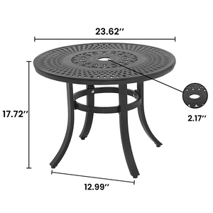 Meubles De café Décorations Marché Parapluie <span class=keywords><strong>Parasol</strong></span> <span class=keywords><strong>Petite</strong></span> <span class=keywords><strong>Table</strong></span> En Métal Noir Patio <span class=keywords><strong>Table</strong></span> de Jardin avec Trou Pour Parapluie - Product Image 3