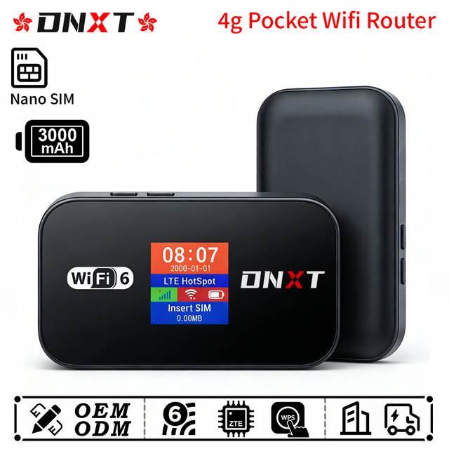 DNXT 4g Lte Wifi Router WiFi6 300Mbps 4g Wifi Router WPS 3000mAh Wifi Mobile Sans Fil AP Mode Wifi Router in Car for Travel Use