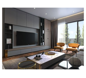 CBMmart – meuble TV en contreplaqué <span class=keywords><strong>pour</strong></span> salon, Design personnalisé, meuble TV avec <span class=keywords><strong>cheminée</strong></span> - Product Image 1