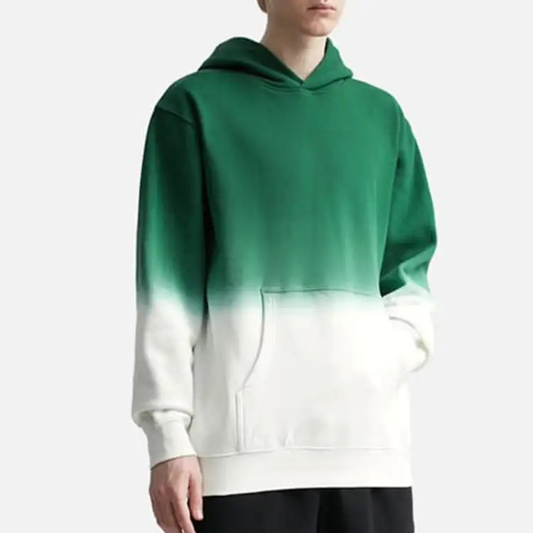 Homens Verde E Branco Vestuário Tingido Hoodie Oversize Heavyweight Custom Tie Tingido Hoodies