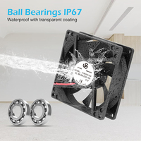 Ventilateur axial à roulement à billes sans balais DC 5V/12V/24V IP54/IP58/IP68 étanche PWM 20-200mm électrique ODM