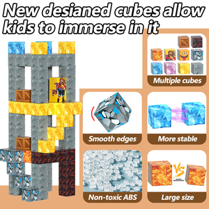 2025 Build <span class=keywords><strong>Mine</strong></span> Block Edición mundial Bloques de construcción sensoriales Juguetes para niños pequeños Imprescindible Espada de plástico Cavernas Cubo de construcción - Product Image 3
