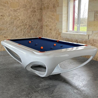 Table de billard de luxe simple en bois massif avec coussinets en caoutchouc et poches en cuir véritable, jeu de snooker/billard 9ft/8ft/7ft sans retour de balles