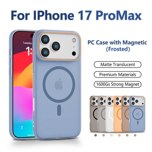 High-quality Luxury Transparent Anti-fingerprint Wireless Charge Phone Case for 17 16 15 14 13 Pro Max