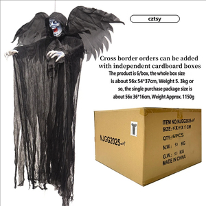 Decoración Colgante Luminosa de Halloween: Alas de Ángel, Demonio, Vampiro, Esqueleto, Fantasma para un Ambiente de Terror - Product Image 4