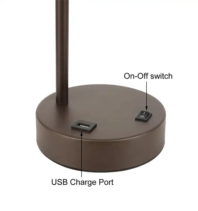 Modern Ceramic Table Lamp - Yifeng Lighting Dark Bronze Bedside Reading Lamp with USB