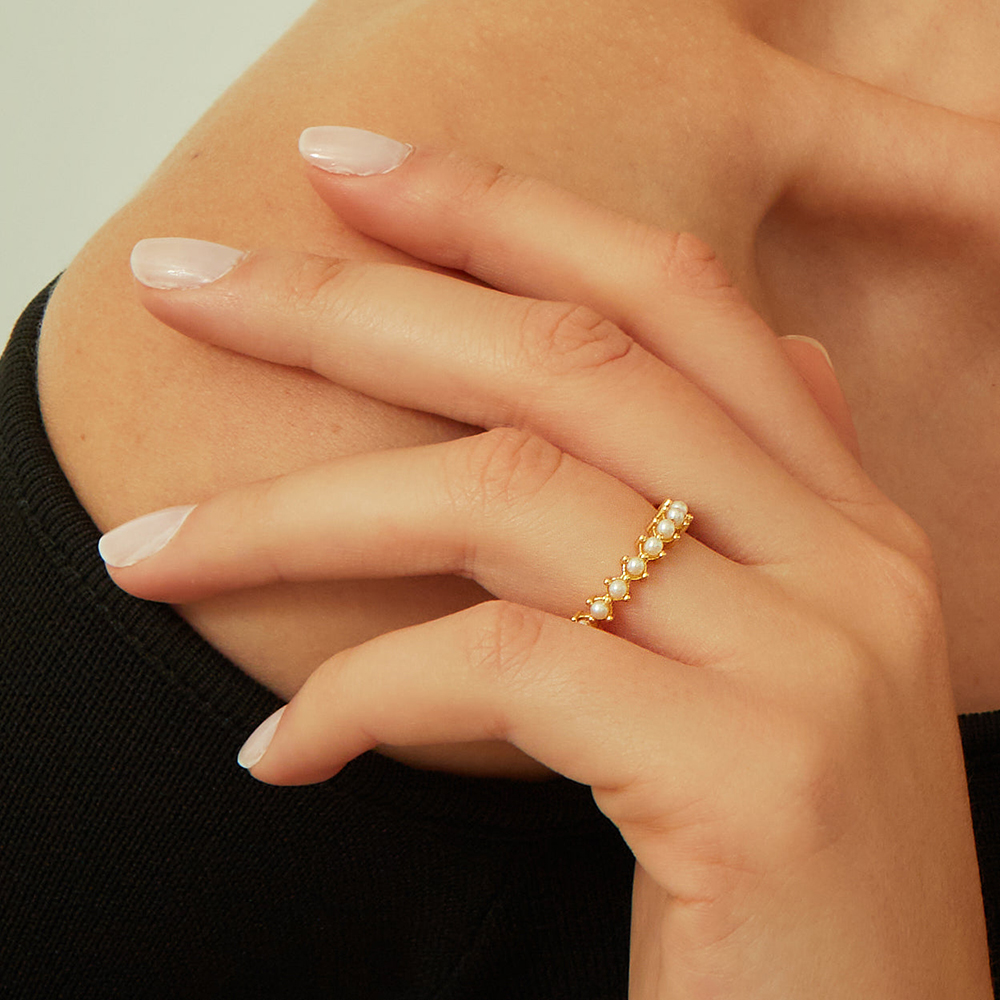 Anello Aperto Regolabile Placcato Oro 18K – Gioiello Minimalista In Acciaio Inox Impermeabile – Anello Viva Per Donna