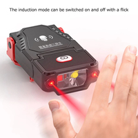 Mini Wiederaufladbare Clip-LED-Stirnlampe Bewegungsaktivierte Notfallwarnleuchte Outdoor Camping Angeln Wasserdichte EDC Taschenlampe