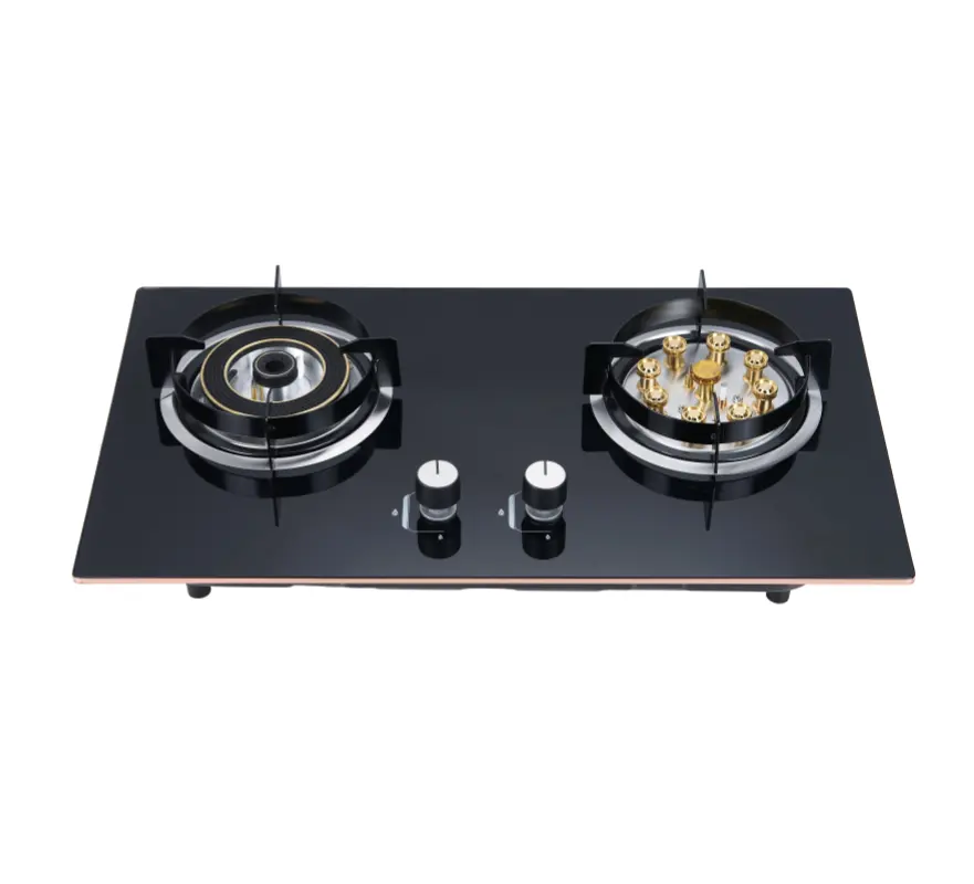 Kitchen Appliances Tempered Glass Top Stove Gas Hob Built-In Gas Stove 2 Burners Cooktops