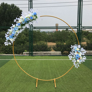Balloons Flower Arches <b>Backdrop</b> <b>Stand</b> Kit Birthday Party Decoration Golden Round Metal Arch Wedding - Product Image 6