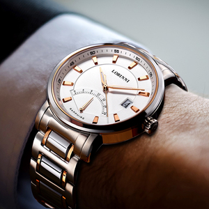 นาฬิกาควอตซ์ผู้ชายสุดหรู ดีไซน์บางเฉียบ กระจกแซฟไฟร์ แสดงวันที่ กันน้ำ 3BAR ตัวเรือนสแตนเลส - Product Image 2