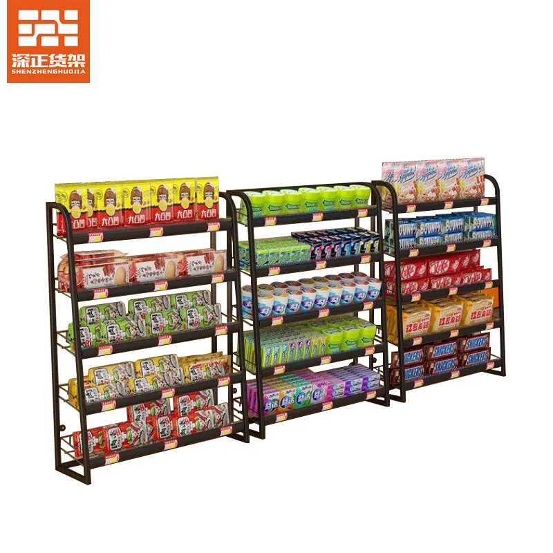 Supermarket cashier in front of the small shelf convenience store cashier gum display stand can be hung on the wall small shelf