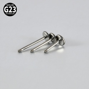 G23 Titanium Horseshoe Fitting T-Shape Internal Thread Lip Piercing Basic Fashion Body Jewelry U-Shaped Straight Bar Breast - Product Image 4