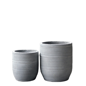 高品質でモダンな屋内外兼用ミニマリストデザインの自立型ファイバークレイ植木鉢、排水穴付き、家庭用デスクトップや部屋の花に最適 - Product Image 2