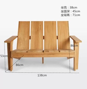 Fauteuil d'extérieur scandinave en teck massif avec inclinaison manuelle et pieds coniques pour mobilier de jardin et de terrasse - Product Image 6