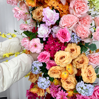 Arche de mariage en métal avec fleurs artificielles en soie, écologique, réglable, avec couleur et taille personnalisables