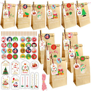 Vente en gros Emballage de bonbons Flocon de neige Père Noël Kraft Artisanat Cadeau de Noël Mignon Nouvel An Emballage <span class=keywords><strong>Sac</strong></span> en papier de Noël - Product Image 5
