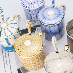 Tazas <span class=keywords><strong>de</strong></span> café <span class=keywords><strong>de</strong></span> porcelana fina, estilo nórdico, dorado, lujoso, vintage, ruso, árabe, novedad <span class=keywords><strong>de</strong></span> <span class=keywords><strong>2021</strong></span> - Product Image 5